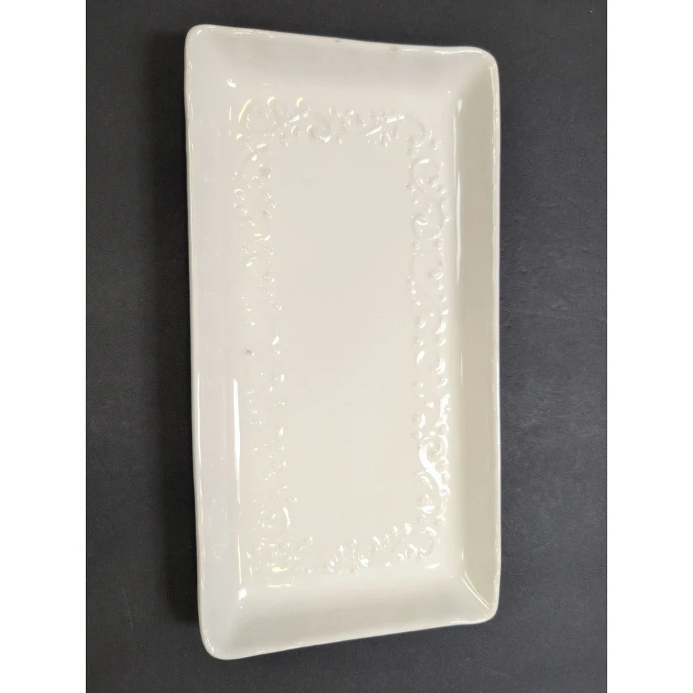 Maioliche Jessica Cream Rectangular Tray Platter Made in Italy READ